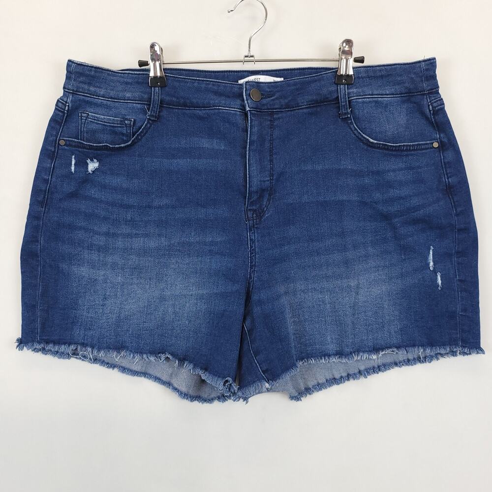 Nine West Jean‎ Shorts Frayed Hem Distressed Women 18 Blue Denim Summer Festive